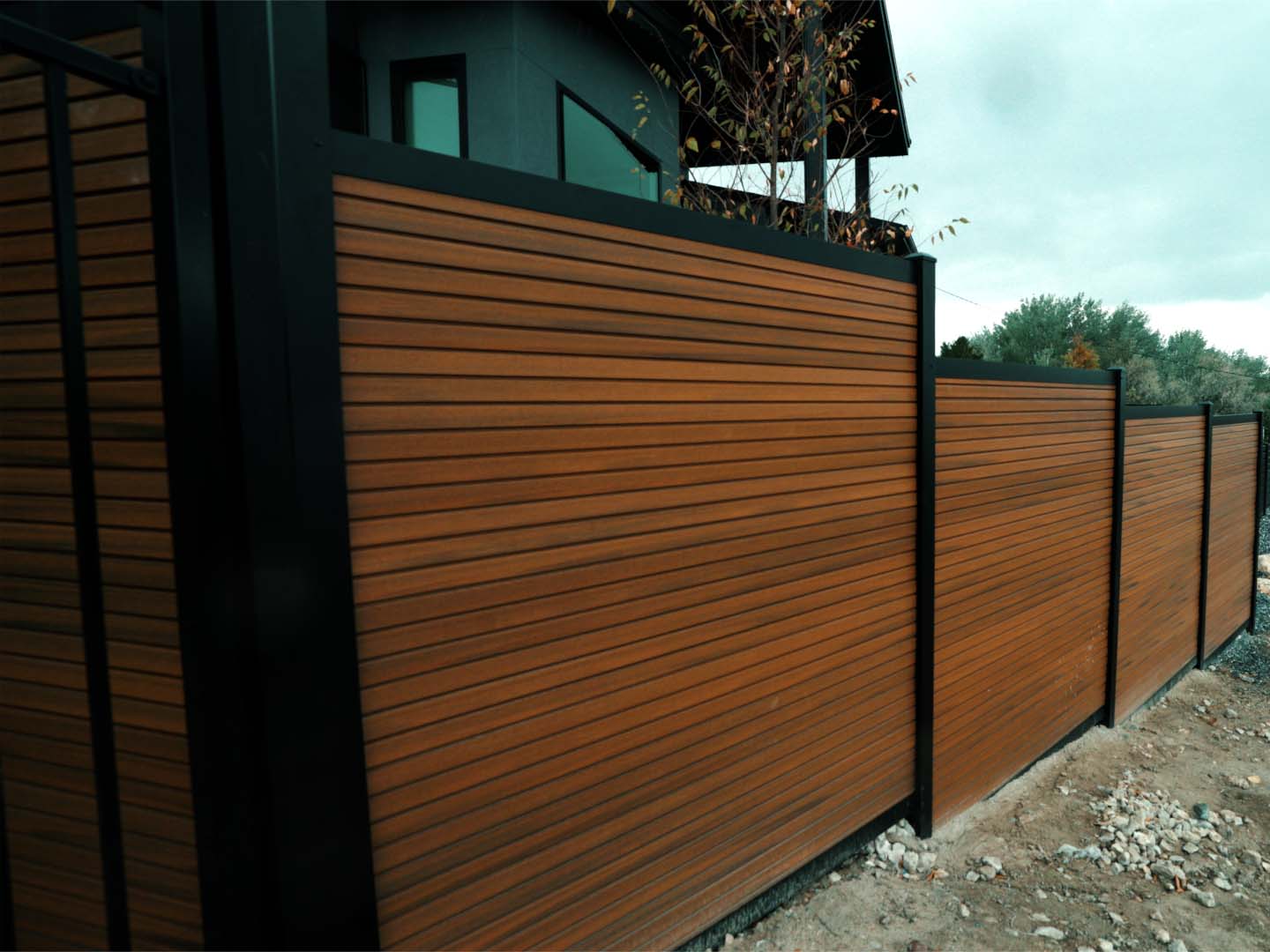 Photo of a composite fence from a Wasatch Front fence company