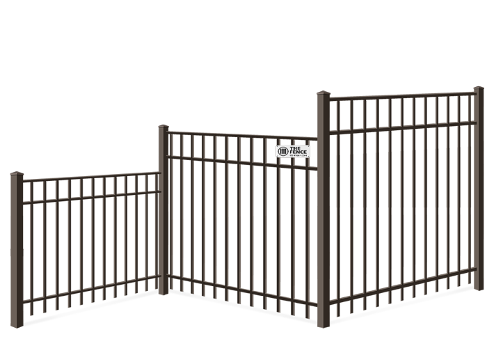 Aluminum fence graphic demonstrating the different height options