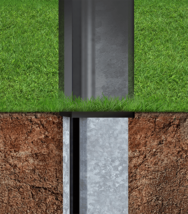 No dig Aluminum fence post in 