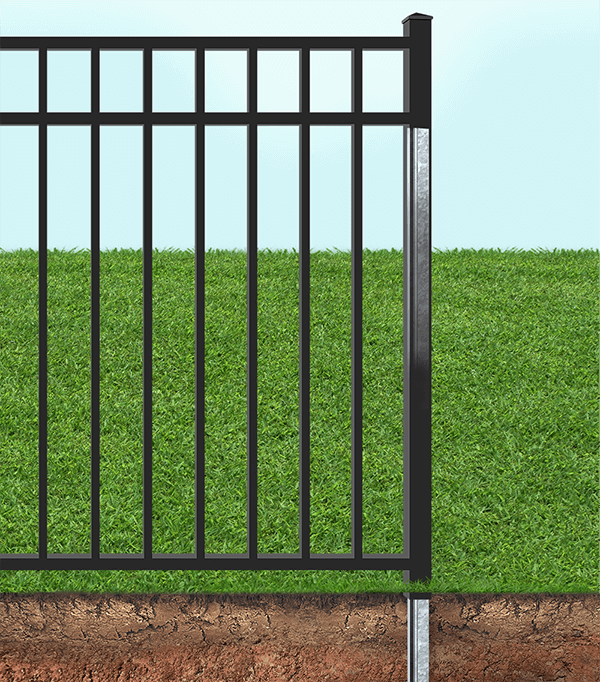 No dig Aluminum fence post in 