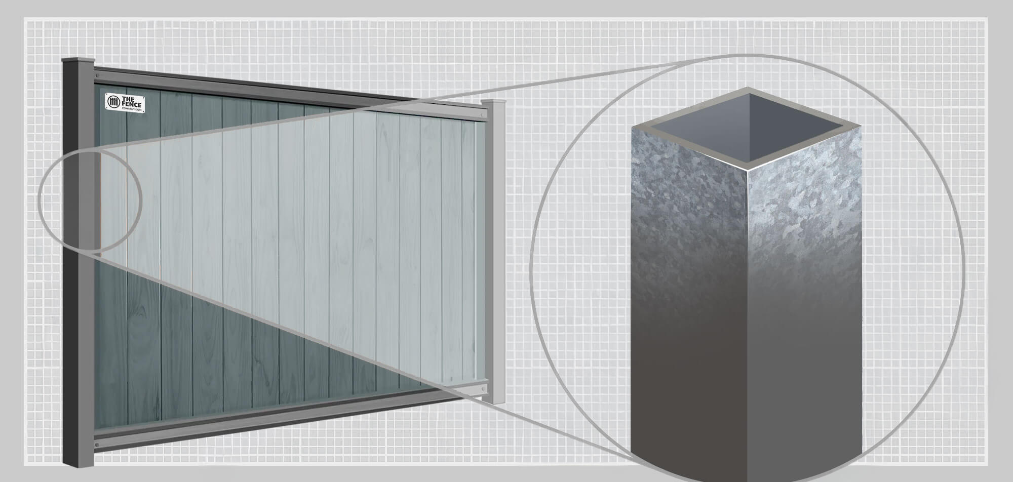 Close up detailed view of Avimore fence steel post