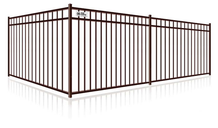Graphic representation of a commercial aluminum fence panel 