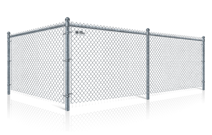 Graphic representation of a residential chain link fence panel 