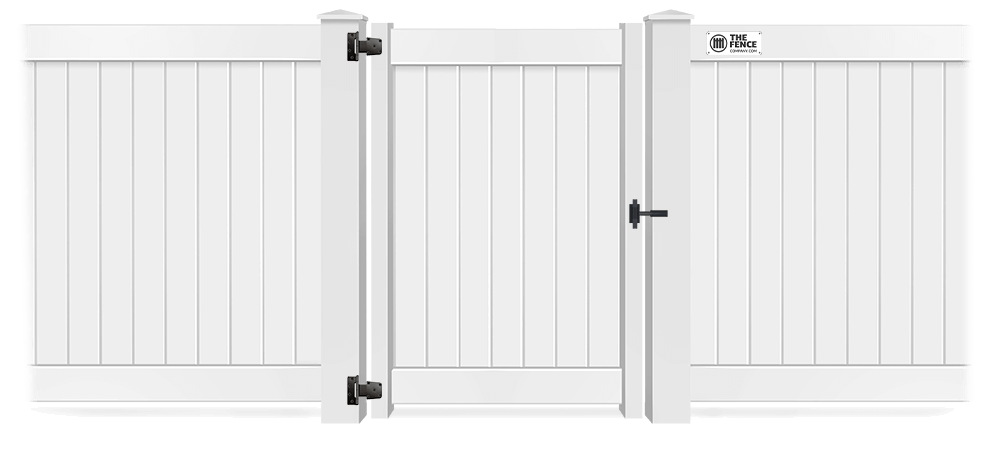 Detailed view of vinyl fence insta-gate