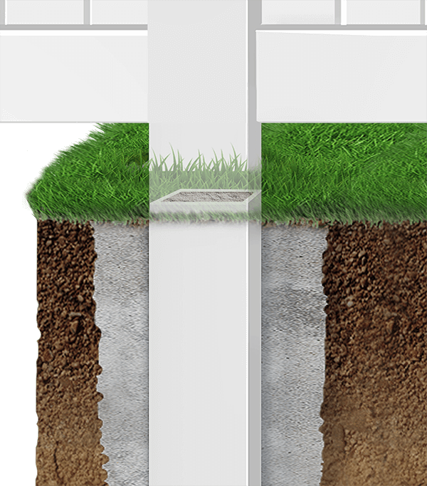 Vinyl fence post with concrete in 