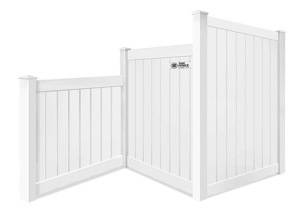 Vinyl fence graphic demonstrating the different height options