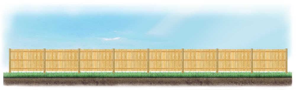 A level fence installed on level ground in Salt Lake City, Utah