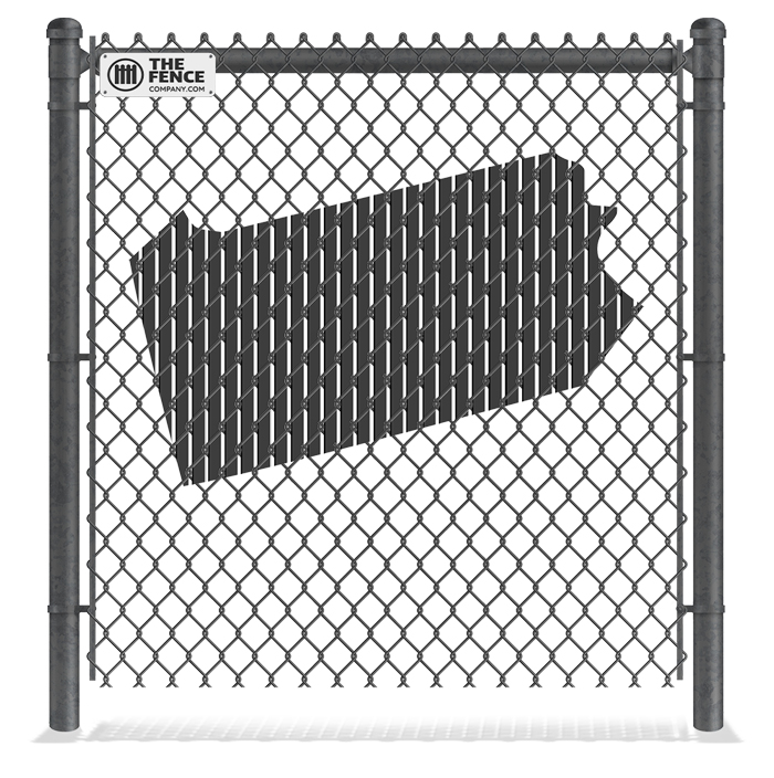 Pennsylvania map with chain link fence in front of it