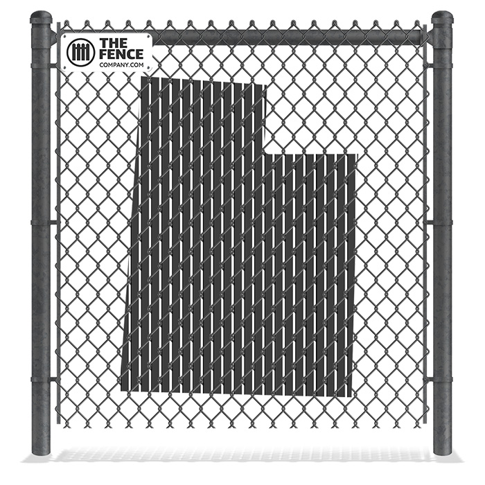 Utah map with chain link fence in front of it