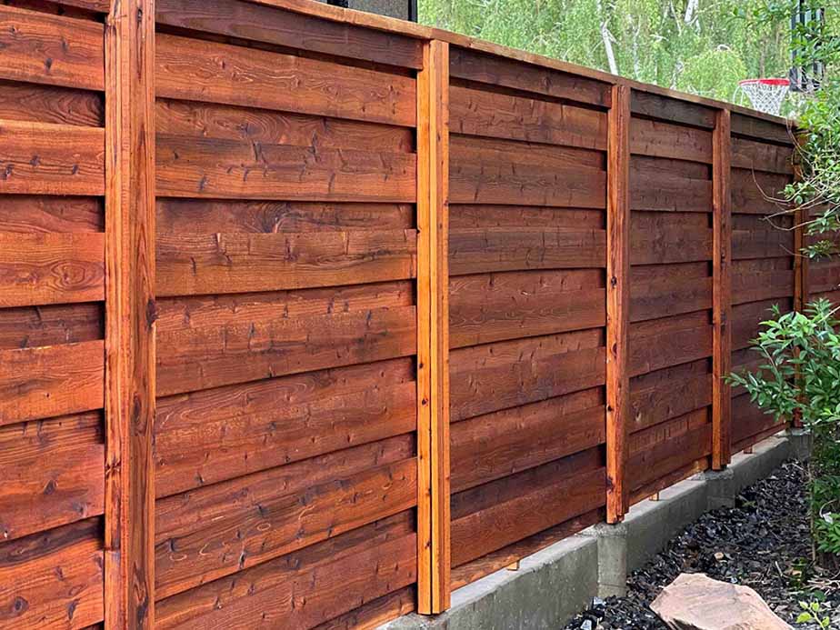 Bountiful UT horizontal style wood fence