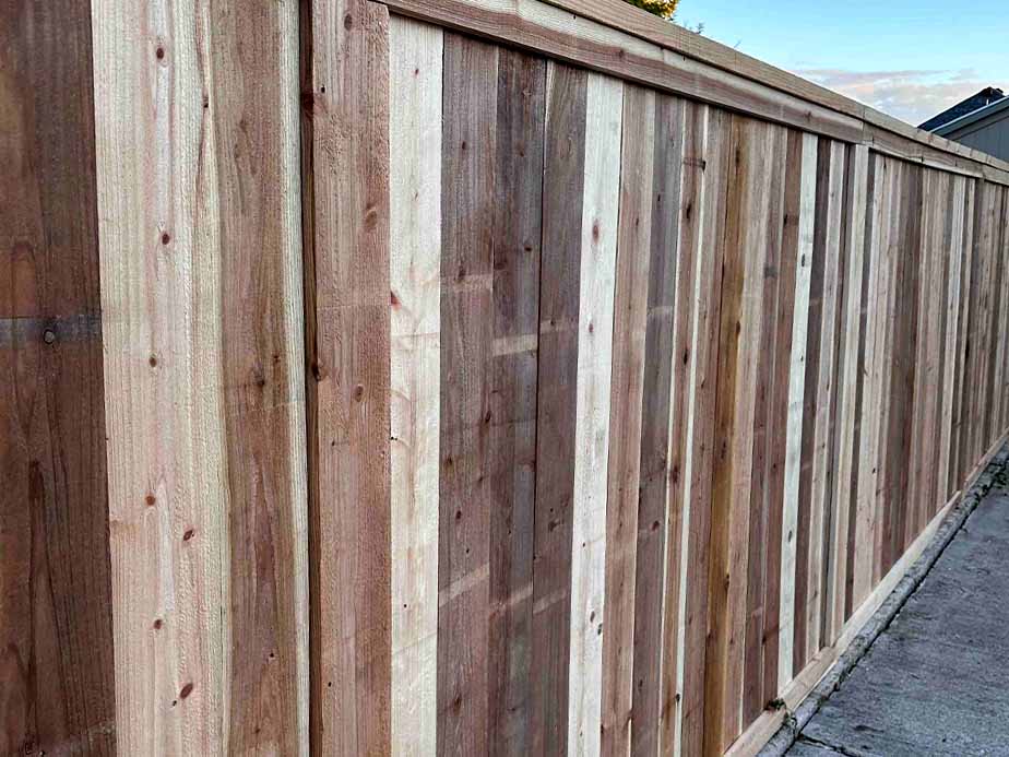 Daybreak UT cap and trim style wood fence